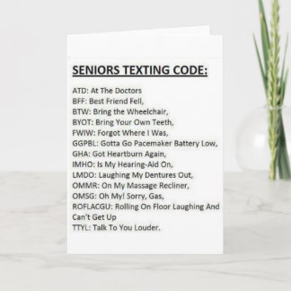 Carte de code de messagerie pour seniors