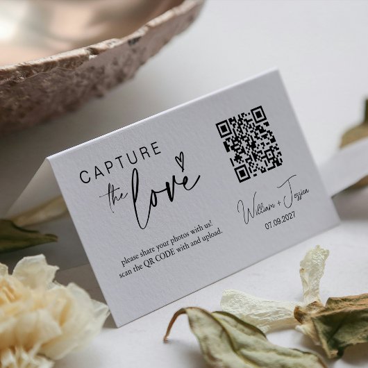 Carte de code QR Capturez l'amour écriture moderne