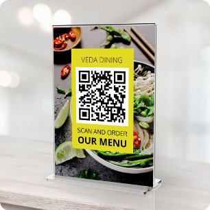 Carte de code QR de commande du menu d'analyse de 