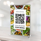 Carte de code QR de commande du menu d'analyse de 