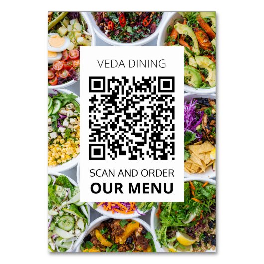 Carte de code QR de commande du menu d'analyse de (Dos)