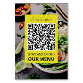 Carte de code QR de commande du menu d'analyse de  (Par défaut)