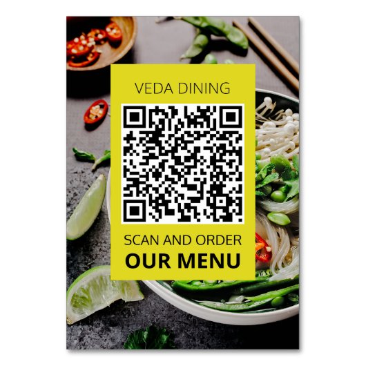 Carte de code QR de commande du menu d'analyse de  (Par défaut)