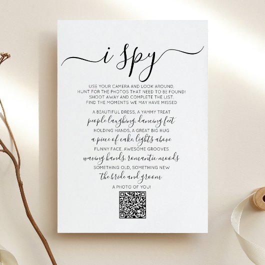 Carte de code QR de jeu de chasse photo de mariage