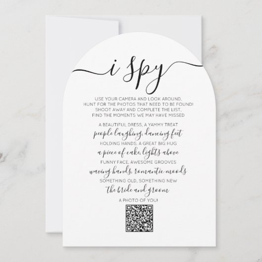 Carte de code QR de jeu de chasse photo de mariage (Devant)