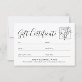 Carte de code QR de logo de certificat-cadeau prof (Devant)