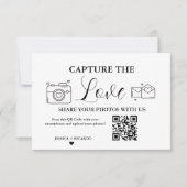 Carte de code QR de mariage Capture the Love, Cart (Devant)