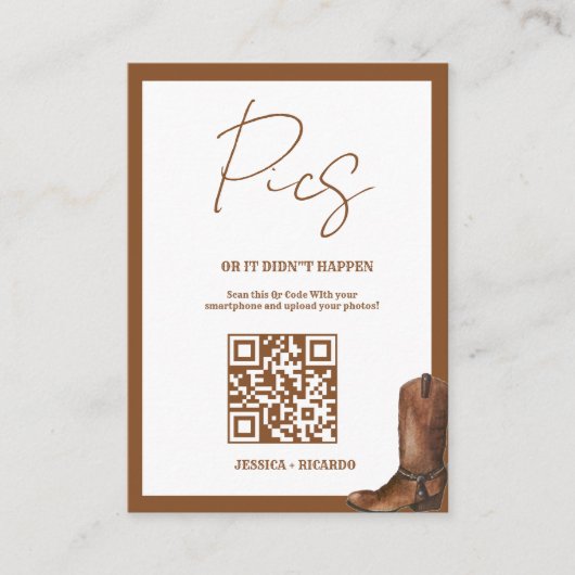 Carte de code QR de mariage Capture the Love Carte (Devant)