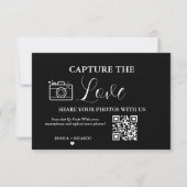 Carte de code QR de mariage Capture the Love Carte (Devant)