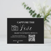 Carte de code QR de mariage Capture the Love Carte (Debout devant)