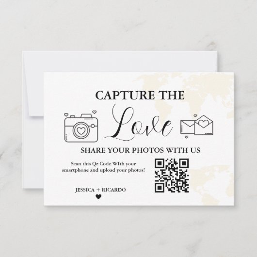 Carte de code QR de mariage Destination Capture l' (Devant)