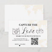 Carte de code QR de mariage Destination Capture l' (Devant / Derrière)