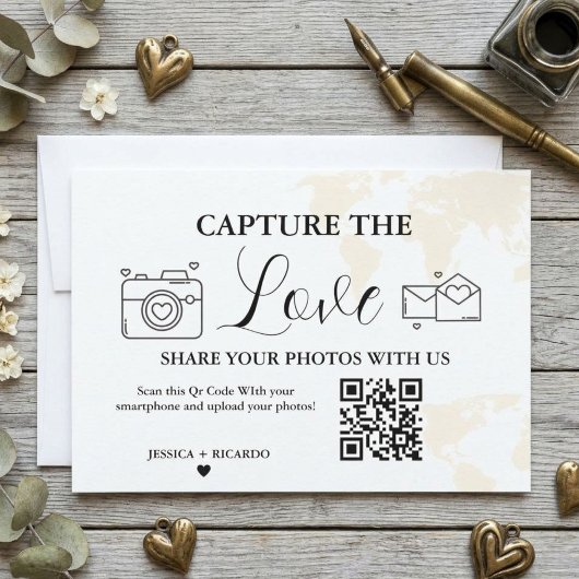 Carte de code QR de mariage Destination Capture l'