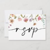 Carte de code QR de mariage fleur sauvage RSVP (Devant)