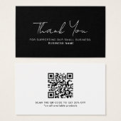 Carte de code QR de Merci d'affaires remise (Devant & derrière)
