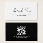 Carte de code QR de Merci d'affaires remise (Devant & derrière)