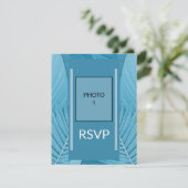 Carte de code QR de réponse mariage RSVP | Turquoi (Debout devant)