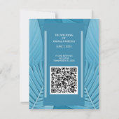 Carte de code QR de réponse mariage RSVP | Turquoi (Dos)