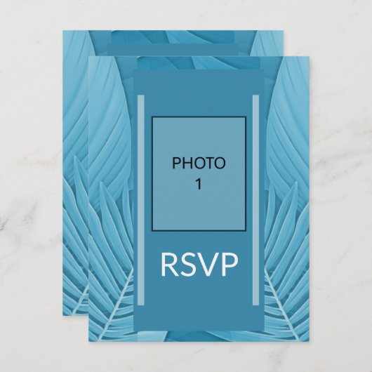Carte de code QR de réponse mariage RSVP | Turquoi (Devant / Derrière)