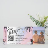 Carte de code QR de sauvegarde de la date d'embarq (Debout devant)