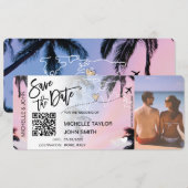 Carte de code QR de sauvegarde de la date d'embarq (Devant / Derrière)