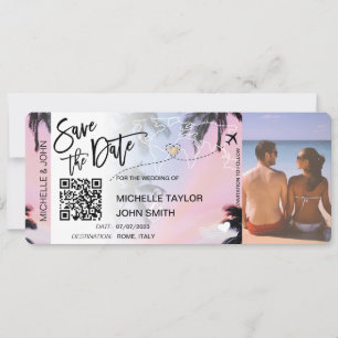 Carte de code QR de sauvegarde de la date d'embarq