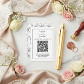 Carte de code QR de site web de mariage minimalist