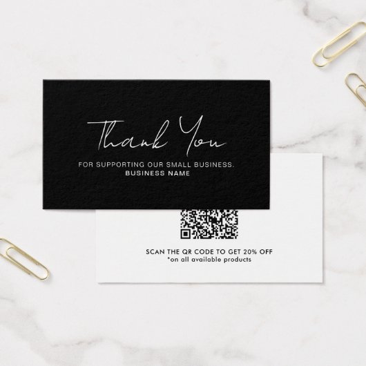 Carte de code QR d'entreprise Merci avec remise (Bureau)