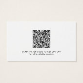 Carte de code QR d'entreprise Merci avec remise (Dos)