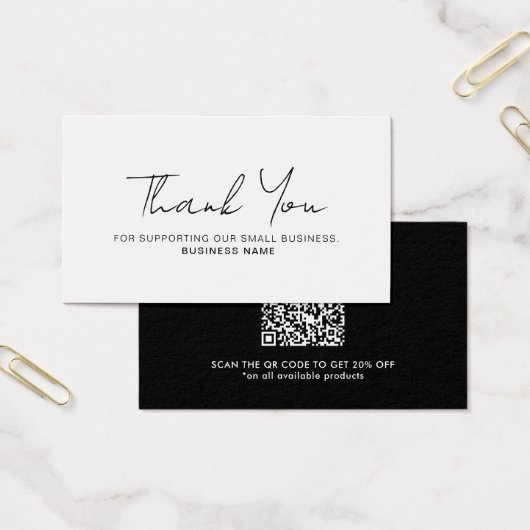 Carte de code QR d'entreprise Merci avec remise (Bureau)
