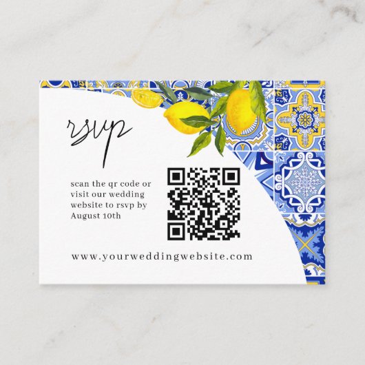 Carte de code QR Lemon Mediterranean Boho Arch RSV (Devant)