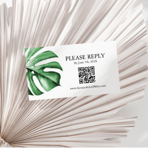 Carte de code QR Mariage pour Palm Monstera Tropic