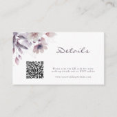 Carte de code QR Mariage violet (Devant)