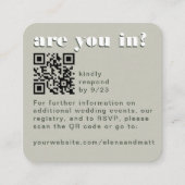 Carte de code QR Retro Green Sage moderne RSVP (Devant)