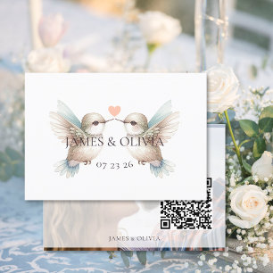 Carte de Code QR RSVP de Mariage Colibri