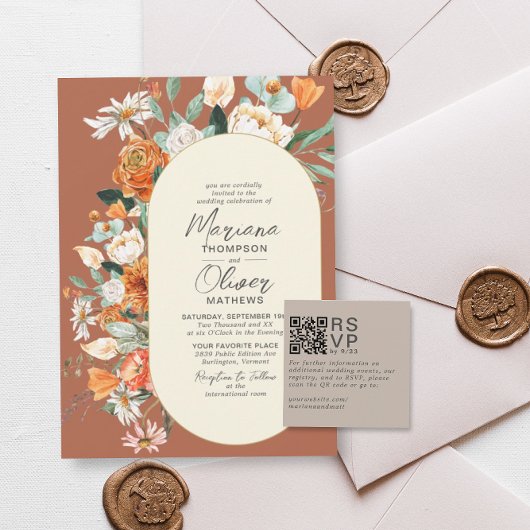 Carte de code QR RSVP minima moderne