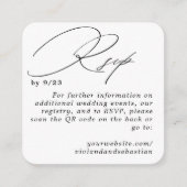 Carte de code QR RSVP minimaliste noir moderne (Devant)