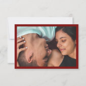 Carte de code QR RSVP rouge pour mariage moderne (Dos)