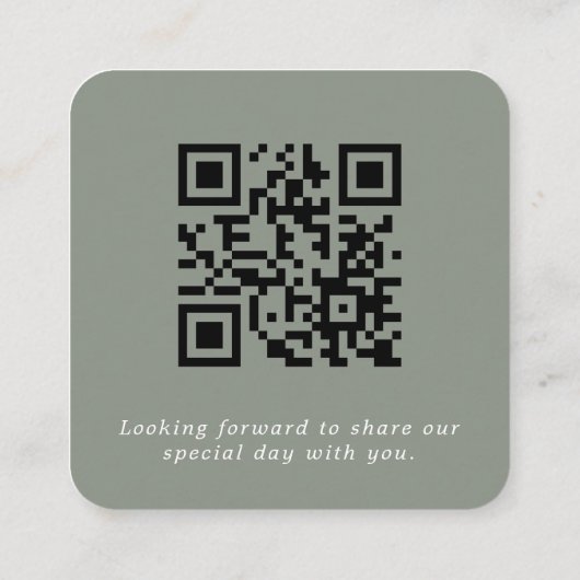 Carte de code QR RSVP RSVP minima moderne (Dos)