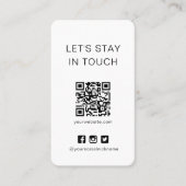 Carte de code QR simple en noir et blanc sur les m (Devant)