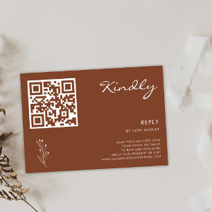 Carte de code RSVP QR en terre cuite moderne minim