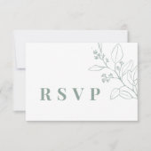 Carte de code RSVP QR Floral Sage Green Wedding (Devant)