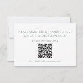 Carte de code RSVP QR Floral Sage Green Wedding (Dos)