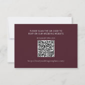 Carte de code RSVP QR pour mariage en Bourgogne (Dos)