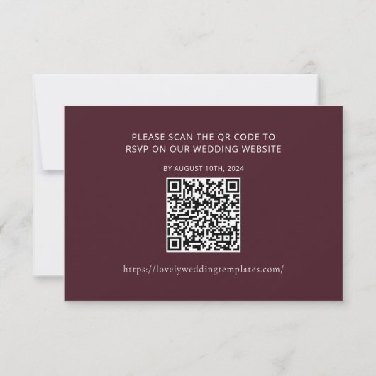 Carte de code RSVP QR pour mariage en Bourgogne (Dos)