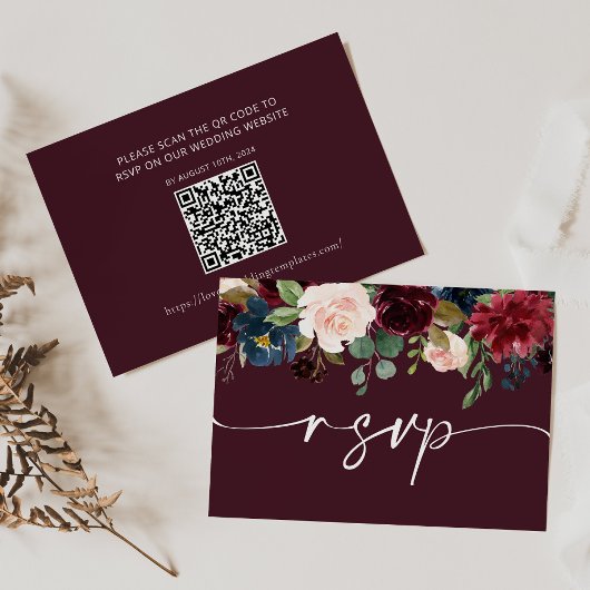 Carte de code RSVP QR pour mariage en Bourgogne