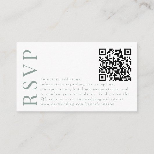 Carte de code RSVP QR pour mariage floral simple (Devant)