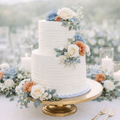 Carte de code vestimentaire de mariage bleu poussi