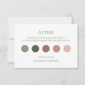 Carte de code vestimentaire du Mariage vert olive (Devant)
