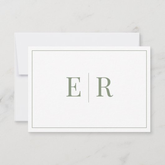 Carte de code vestimentaire du Mariage vert olive (Dos)